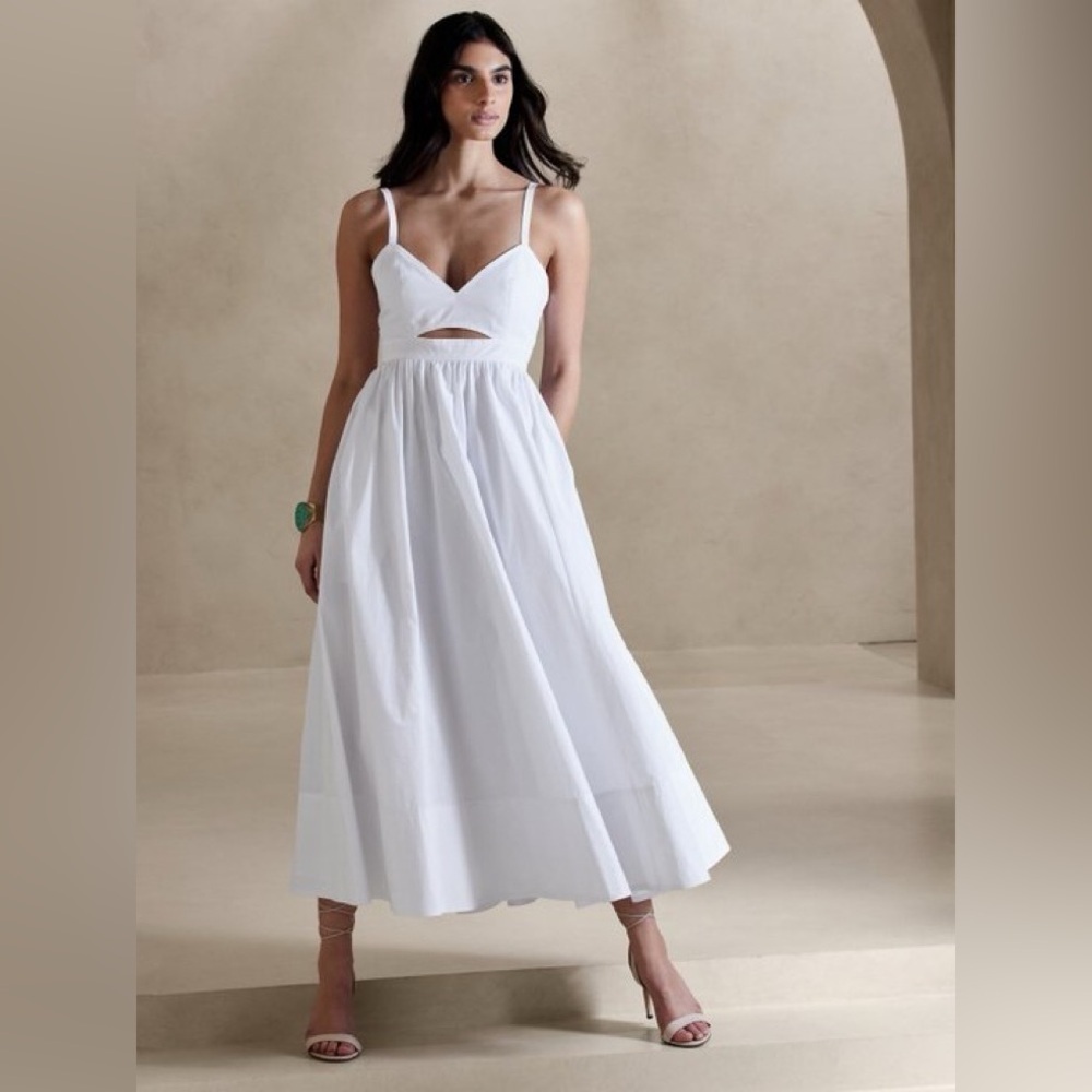 NWOT! Banana Republic White Isa Cotton Dress - Size 0 (FAULTY ZIPPER)